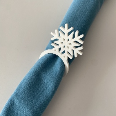 Argolas para guardanapos # Floco de neve