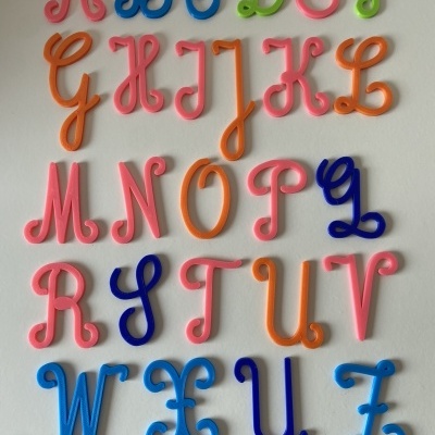 Alfabeto móvel # Letras cursivas maiúsculas # 1 unidade de cada letra