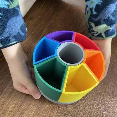 Organizador de materiais de desenho # 7 divisórias