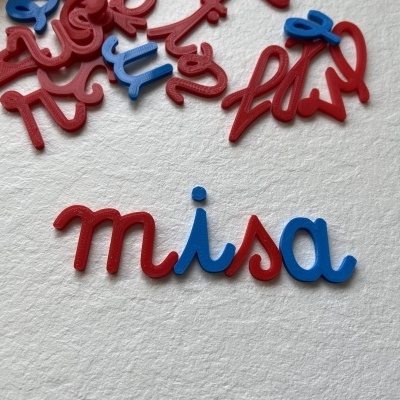 Alfabeto móvel # Letras cursivas # Minúsculas # 5 unidades de cada letra