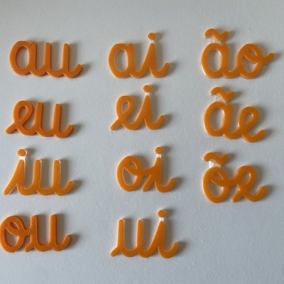 Ditongos # cor de laranja # 1 unidade de cada