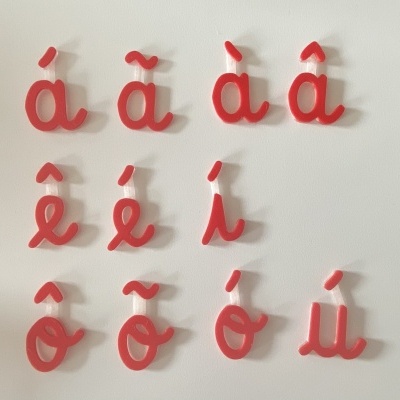 Letras com acentos # 1 unidade de cada