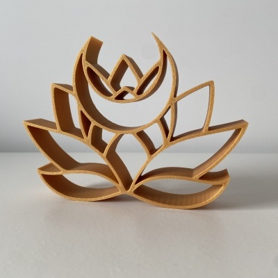 Peça decorativa – Flor de Lótus com Lua Crescente