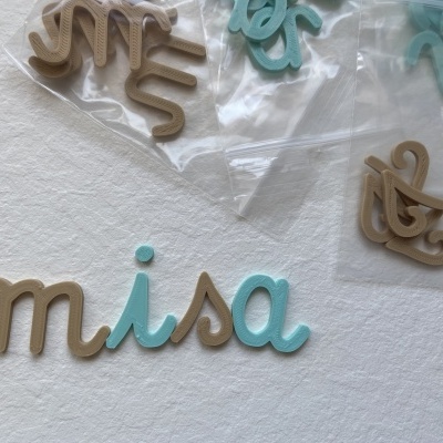 Alfabeto móvel # Letras cursivas minúsculas # Tons claros # Kit único