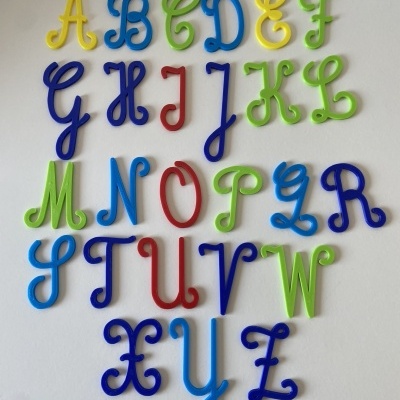 Alfabeto móvel # Letras cursivas maiúsculas # 1 unidade de cada letra