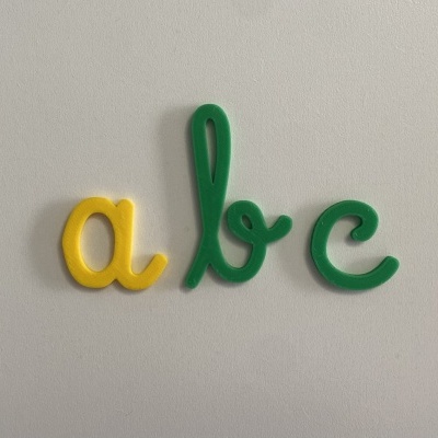 Alfabeto móvel # Letras cursivas # Minúsculas # 1 unidade de cada letra