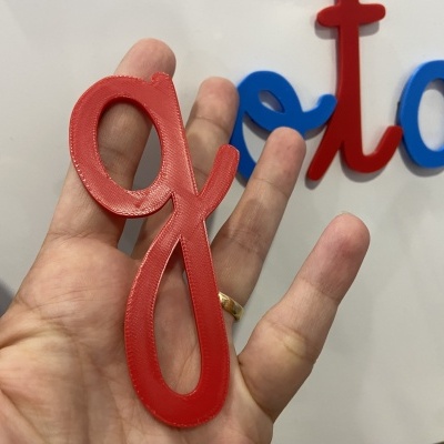 Letras cursivas minúsculas magnéticas # Tamanho grande # 4 unidades de cada letra