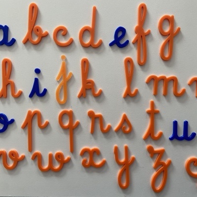 Alfabeto móvel # Letras cursivas # Minúsculas # 1 unidade de cada letra