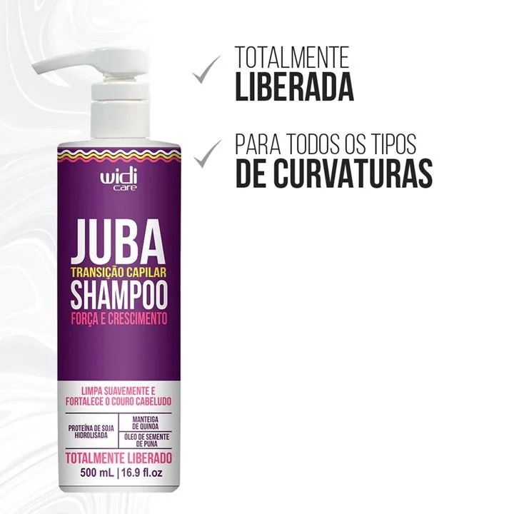 SHAMPOO FORÇA E CRESCIMENTO - TRANSIÇÃO CAPILAR - JUBA WIDI CARE 500ML