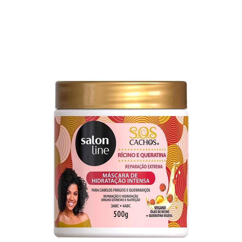 S.O.S MÁSCARA RÍCINO E QUERATINA 500G SALON LINE