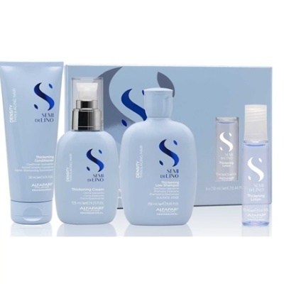 Conjunto de produtos capilares ALFAPARF SEMI DI LINO azul claro