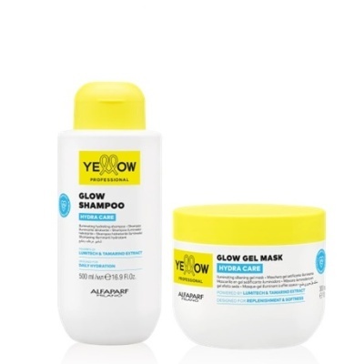 Shampoo Glow 500ml + Máscara Gel 300ml Hydra Care Yellow