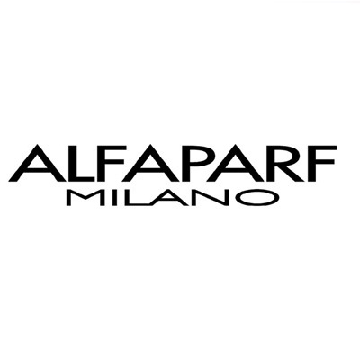 Logótipo ALFAPARF MILANO em preto sobre fundo branco