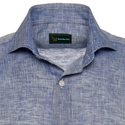 Camisa de Manga Comprida Azul Escuro Camisa de Manga Comprida Azul Escuro