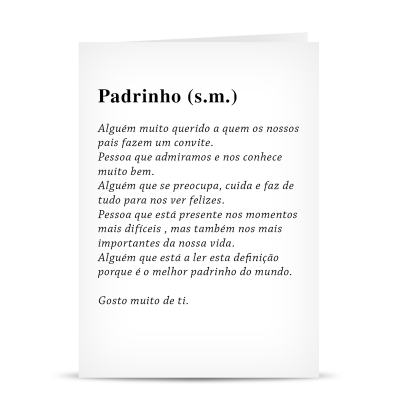 Postal " Significado Padrinho"
