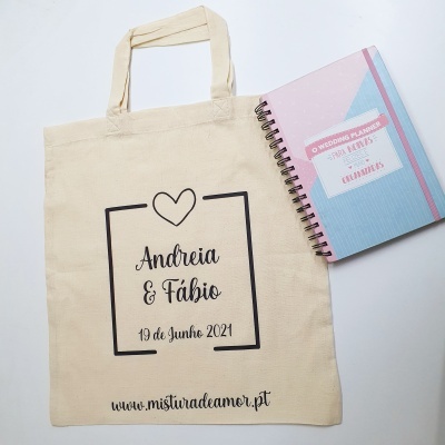 Saco ECO - " Dados de Casamento"- Personalizável