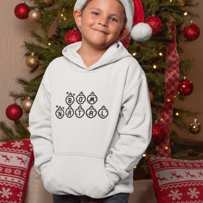 Camisola Grossa de Natal c/ Capuz - "Bom Natal"