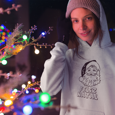 Camisola Grossa de Natal c/ Capuz - "Feliz Natal"