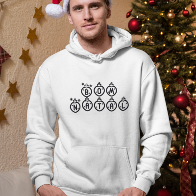 Camisola Grossa de Natal c/ Capuz - "Bom Natal"