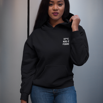 Hoodie PEARLS Preto - "37 NÃO É FEBRE"