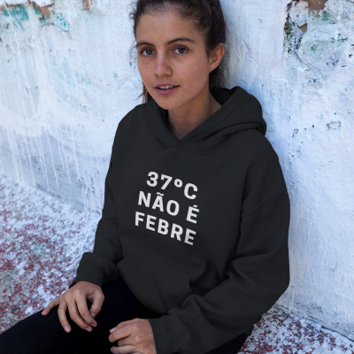 Hoodie PEARLS Preto - "37 NÃO É FEBRE"