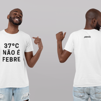 T-shirt PEARLS Branca - "37 NÃO É FEBRE"