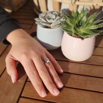 Anel "Chave Prateado"