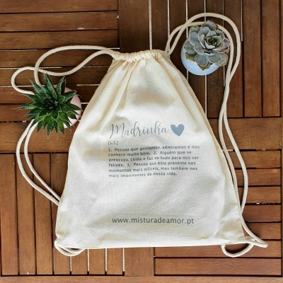Saco Eco com alças "Definição de Madrinha"