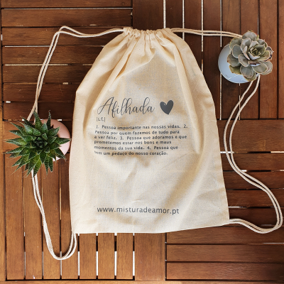 Saco Eco com alças "Definição de Afilhada"