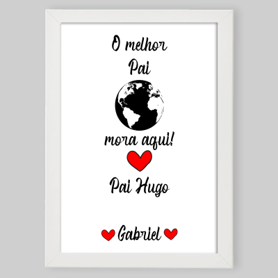 Moldura A4/A3 "Melhor Pai" - Personalizável