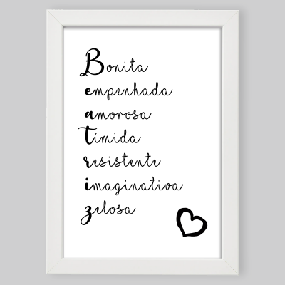 Moldura "Adjetivos Beatriz" - Personalizável