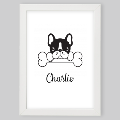 Moldura "Bulldog Francês" - Personalizável