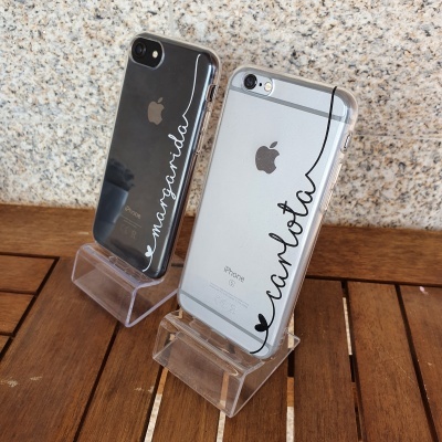 Capa Smartphones APPLE "Coração + Nome" - Personalizável