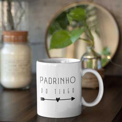 Caneca - "Padrinho do Tiago" -  Personalizável
