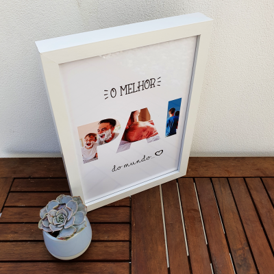 Moldura "Melhor Pai do Mundo" - Personalizável