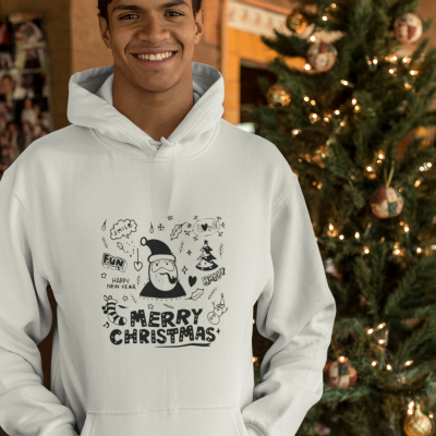 Camisola Grossa de Natal c/ Capuz - "Merry Christmas"