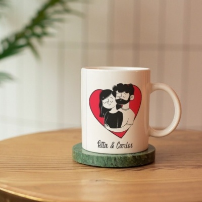 Caneca - "Rita e Carlos" -  Personalizável