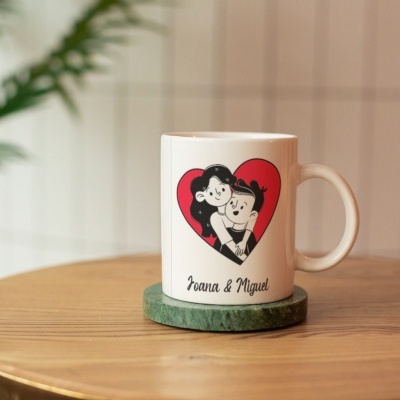 Caneca - "Joana e Miguel" -  Personalizável