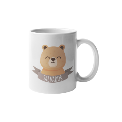 Caneca - "Urso com nome" -  Personalizável