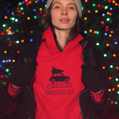 Camisola Grossa de Natal c/ Capuz - "Feliz Natal"