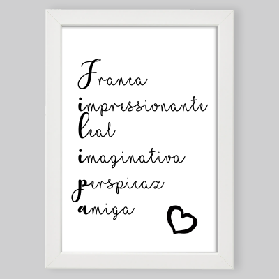 Moldura "Adjetivos Filipa" - Personalizável