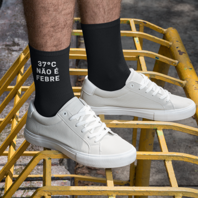 Meias PEARLS Pretas - "37 NÃO É FEBRE"