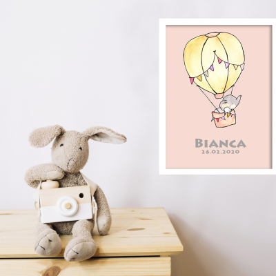 Moldura A4/A3 "Elefante com coelho"