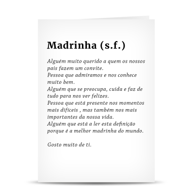 Postal " Significado Madrinha"