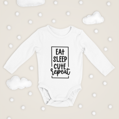 Body de bebé - "Eat, Sleep, Cute, Repeat"
