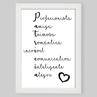 Moldura "Adjetivos Patrícia" - Personalizável