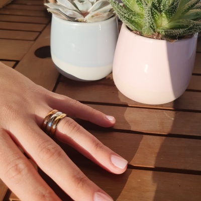 Anel "Trio Aliança tricolor"