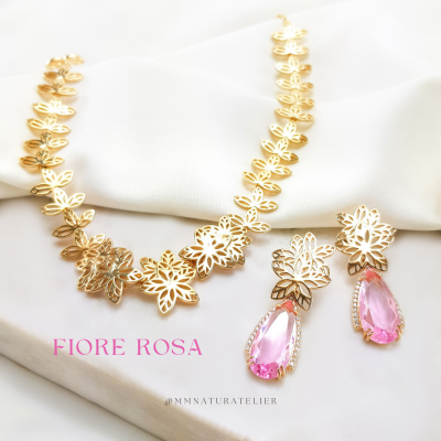 Fiore Rosa / Fuscia / Verde