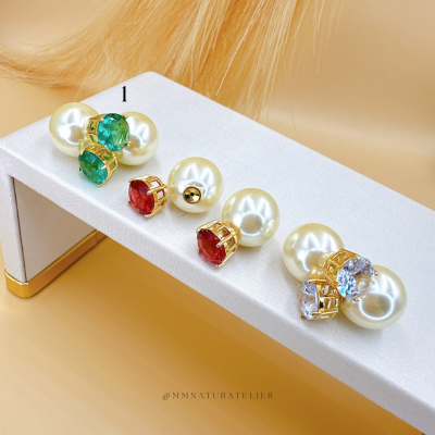 Brincos Inspiração D. Pedra Cristal Cor