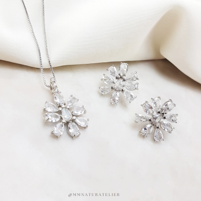 Flor Cristal Zircônia Branca